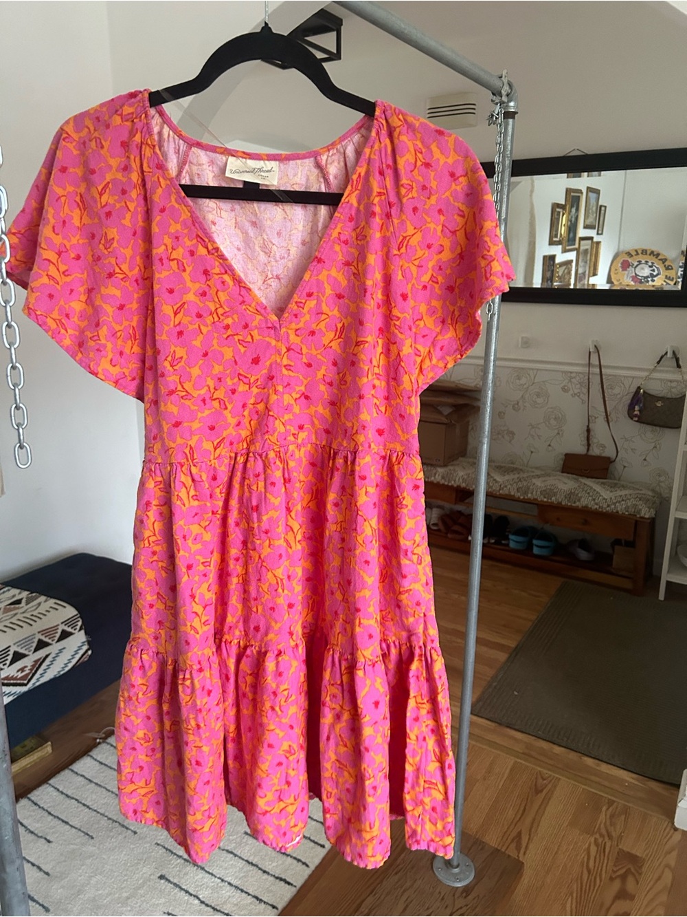Universal Thread Pink & Orange Floral Mini Dress